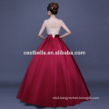 Wine Red Ball Gown Sweetheart Beaded Flower Appliqued Quinceanera Dresses Gowns